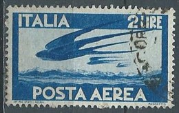 1945-46 ITALIA USATO POSTA AEREA 2 LIRE RUOTA - ED08 - Airmail