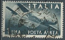 1945-46 ITALIA USATO POSTA AEREA 1 LIRA RUOTA - ED03 - Airmail