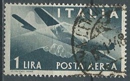 1945-46 ITALIA USATO POSTA AEREA 1 LIRA RUOTA - ED04 - Airmail