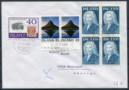 1982 Iceland Reykjavik F Cover - Sweden / Europa Postbus Magnusson - Covers & Documents