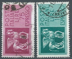 1958-66 ITALIA USATO ESPRESSO 2 VALORI STELLE - ED08 - Poste Exprèsse/pneumatique