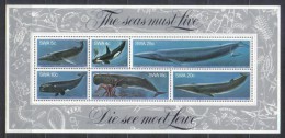 SWA Mi Bl 5 Whales Orca Magaptera Baleanoptera Sheet 1980 MNH - Ballenas