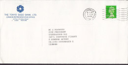 Great Britain THE TOKYO SOGO BANK Ltd., London Office LONDON F.S. 1989 Cover To Denmark 23 P QEII Stamp - Brieven En Documenten