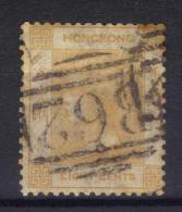 W803 - HONG KONG 1863 , Vittoria 8 Cent Yvert  N. 11  Usato. Fil CC - Oblitérés