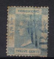 W805 - HONG KONG 1863 , Vittoria 12 Cent Yvert  N. 12a  Usato. Fil CC - Gebraucht