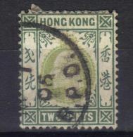 W827 - HONG KONG 1903 , Edoardo VII 2 Cent Yvert  N. 63 Usato . Fil CA - Usados