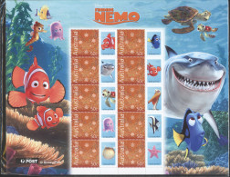 AUSTRALIA 2004 FINDING NEMO SES SHEETLET OF 10 NHM IN ORIGINAL PACKING Films Cinema Fish Sharks - Sheets, Plate Blocks &  Multiples