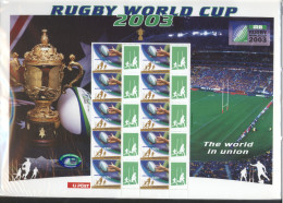 AUSTRALIA 2003 RUGBY WORLD CUP SES SHEETLET OF 10 NHM IN ORIGINAL PACKING Sports - Feuilles, Planches  Et Multiples