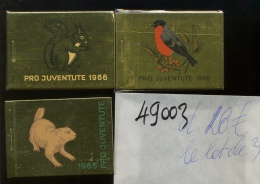 3 Carnets Animaux  Pro Juventute  Cote 22 CHF La Pièce Soit 66 CHF Le Lot - Booklets