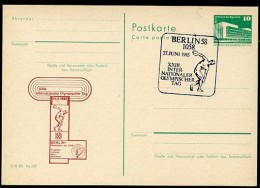 DDR P84-17-85 C119 Postkarte Zudruck OLYMPISCHER TAG Berlin Sost. 1985 - Cartoline Private - Usati