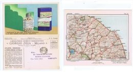 ZOJA ( MILANO ) CARTOLINA PUBBLICITARIA DOPPIA - CARTA GEOGRAFICA ANCONA - 1932 - Other & Unclassified