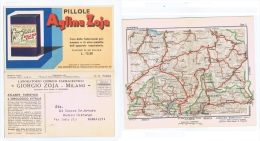 ZOJA ( MILANO ) CARTOLINA PUBBLICITARIA DOPPIA - CARTA GEOGRAFICA SONDRIO - 1932 - Other & Unclassified