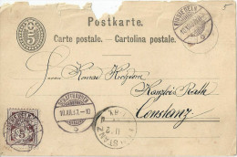 PK  Einsiedeln - Schaffhausen - Konstanz        1887 - Lettres & Documents