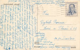 I5190 - Czechoslovakia (1954) Marianske Lazne 1 (rotated Machine Postmark); Postcard: Marianske Lazne - Covers & Documents