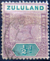 ZULULAND 1894 1/2d Queen Victoria USED Scott15 CV$6 - Zululand (1888-1902)