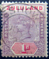 ZULULAND 1894 1d Queen Victoria USED Scott16 CV$3 - Zululand (1888-1902)