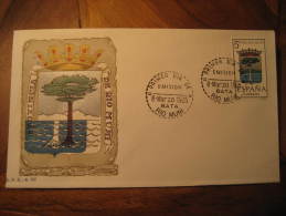 Bata 1965 Escudo De Bata Coat Of Arms Arm Fdc Cover RIO MUNI Spain Colonies Area España - Rio Muni