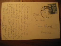 CEUTA 1959 To Barcelona Franco Stamp On Post Card Spain Colonies Area España Marruecos Morocco Maroc - Spanish Morocco