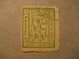 MELILLA Poster Stamp Label Vignette Viñeta Guerra Civil Civil War Spain Colonies Area España Marruecos Mor - Marocco Spagnolo