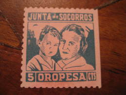 OROPESA Castellon Junta De Socorros Poster Stamp Label Vignette Viñeta España Guerra Civil War Spain - Viñetas De La Guerra Civil