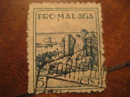 Pro MALAGA Poster Stamp Label Vignette Viñeta España Guerra Civil War Spain - Viñetas De La Guerra Civil