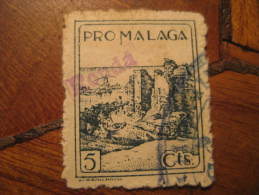 RONDA Sobrecarga Overprinted Pro MALAGA Poster Stamp Label Vignette Viñeta España Guerra Civil War Spain - Viñetas De La Guerra Civil