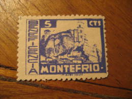 MONTEFRIO Malaga Beneficiencia Poster Stamp Label Vignette Viñeta España Guerra Civil War Spain - Viñetas De La Guerra Civil