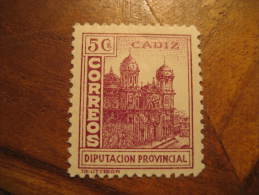 CADIZ Diputacion Provincial Poster Stamp Label Vignette Viñeta España Guerra Civil War Spain - Viñetas De La Guerra Civil