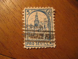 Pro SEVILLA Poster Stamp Label Vignette Viñeta España Guerra Civil War Spain - Viñetas De La Guerra Civil