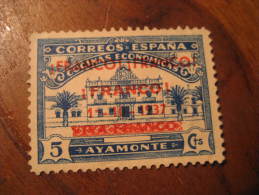 AYAMONTE Huelva Cocinas Economicas Franco Overprinted Poster Stamp Label Vignette Viñeta España Guerra Civ - Viñetas De La Guerra Civil