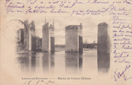 LUSSAC, Ruines De L'ancien Château, Carte Precurseur Circulée En 1901, Adresse Grattée - Lussac Les Chateaux