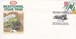 Australia 1988 200 Club Bicentennial Steam Train Souvenir Cover No 34 - Cartas & Documentos