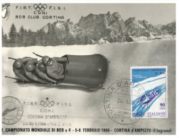 (PF 250) Italy - Bob Club Cortina - Winter Olympic Games Maxi Card - Olympic Games