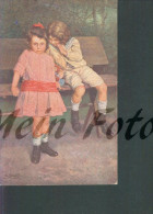 Litho Fr. Klimes Pinx. Kinder Child Schüler Sitzen Auf Der Bank Mädchen Girl 3.10.1916 Feldpost München Nach Nürnberg - Humorvolle Karten