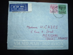 LETTRE PAR AVION POUR FRANCE TP 50C + 10C SURCHARGES B M A MALAYA OBL. 22 MAY 50 TANA-RATA - Maldives (...-1965)