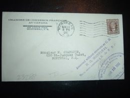 LETTRE TP 2C OBL.MEC. MAR 11 1941 MONTREAL + GRIFFE VIOLETTE RECU SANS CONTENU + CACHET SERVICE DES FACTEURS - Postgeschichte