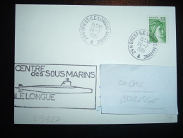 CARTE TP SABINE DE GANDON 1,20F OBL. 24-7-1981 29 N-BREST-ILE-LONGUE-MARINE + CENTRE DES SOUS-MARINS - Sous-marins