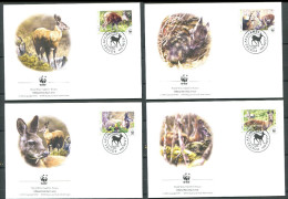 AFGHANISTAN 2004 - 4 Env WWF 1er Jour - Yvert 1604 07 Moschus Chrysogaster (Cerf) - FDC