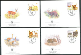 ARGENTINE 2002 - 4 Env WWF 1er Jour - Animaux Vigogne Cerf - (Y 2320/23) - FDC