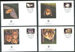 CHYPRE 2003 - 4 Env WWF 1er Jour - Chauve Souris - (Y 1024/27) - FDC