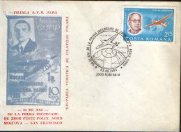 Romania- Occasionally Cover 1985- Polar Flight,50 Years From The First Test Flight Over The North Pole,in 1935 - Polare Flüge