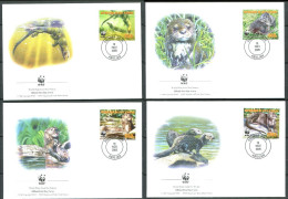 COTE IVOIRE 2005 - 4 Env WWF 1er Jour - Loutre - (Y 1136/39) - FDC