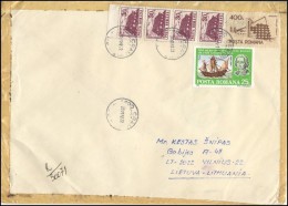 ROMANIA Postal History Brief Envelope RO 066 Architecture Columbus Exploration Trip Ship - Cartas & Documentos