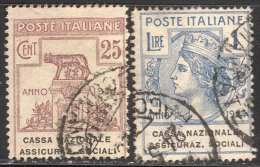 ITALIA - ITALY - REGNO - PARASTATALI CASSA NAZIONALE ASSICURAZ. SOCIALI - Used - 1924 - Franchigia