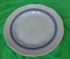 Vintage Latvia Riga USSR Soviet Porcelain Factory RPR Plate W. Blue & Gold Trim - Altri & Non Classificati