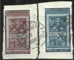 CITTÀ DEL VATICANO POSTA AEREA 1951 AIR MAIL MONACO GRAZIANO SERIE COMPLETA COMPLETE SET USATA USED OBLITERE' - Posta Aerea