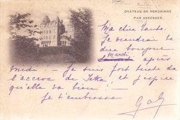 Ronchinne.  -   Chateau De Ronchinne  -  Par Assesses;   Uit Plakboek En  Beschadigd,  1910  Naar Bruxelles - Assesse