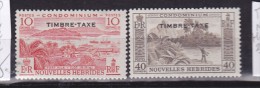 NOUVELLE HEBRIDES TAXE N° 37 ET 39 SURCHARGE TIMBRE TAXE  LEGENDE NOUVELLES HEBRIDES NEUF SANS CHARNIERE - Unused Stamps