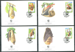 FIDJI 1997 - 4 Env WWF 1er Jour - Chauve Souris A Face De Singe - (Y 813/16) - FDC