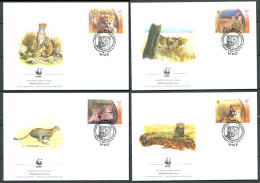 IRAN 2003 - 4 Env WWF 1er Jour - Guepard (Felin) - (Y 2668/71) - FDC